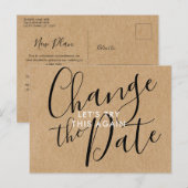 Carte Postale Faire-part Simple Rustique Report de Date Annulée (Devant / Derrière)