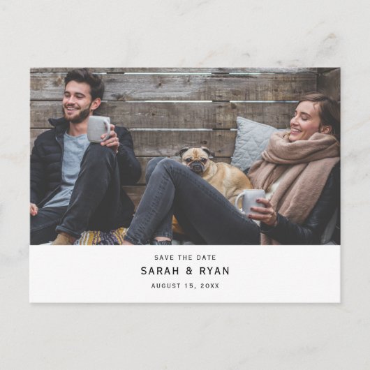 Carte Postale Faire-part Simple Save the Dates avec photo horizontale (Devant)