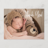 Carte Postale Faire-part Simple Script Merci Photos de bébé (Devant)
