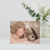 Carte Postale Faire-part Simple Script Merci Photos de bébé (Debout devant)