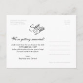Carte Postale Faire-part Simple Script Modern Reminder Enregistrer la photo (Dos)
