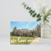 Carte Postale Faire-part Simple Script Nous avons bougé avec Photo Nouveau  (Debout devant)