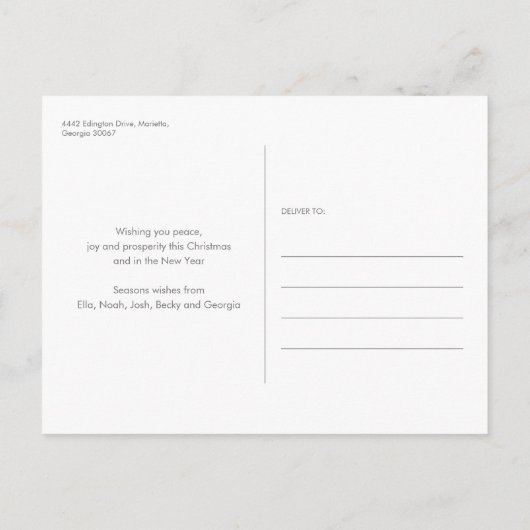 Carte Postale Faire-part Simple Script Winter Fox Noël (Dos)