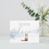 Carte Postale Faire-part Simple Script Winter Fox Noël (Debout devant)
