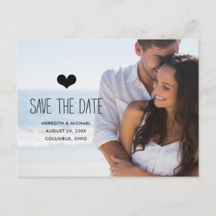 Carte Postale Faire-part Simple superposition photo Enregistrer la date
