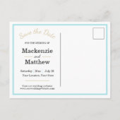 Carte Postale Faire-part Simple thème de plage Save the Date (Dos)