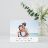 Carte Postale Faire-part Simplement élégant photo horizontale Enregistrer l (Debout devant)