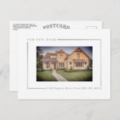 Carte Postale Faire-part Simply Chic Silver Foil Photo New Home Moving (Devant / Derrière)