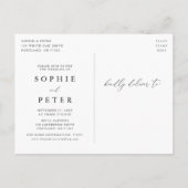 Carte Postale Faire-part Simply Elegant Script Photo Modifier la date (Dos)