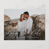 Carte Postale Faire-part Simply Elegant Script Photo Modifier la date (Devant)