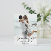Carte Postale Faire-part Simply Elegant Wedding Hearts Save the Date Photo (Debout devant)