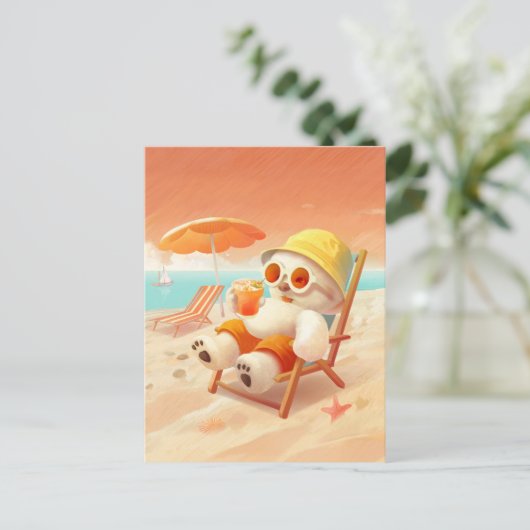 Carte Postale Faire-part Smile Dog - Mode Plage Activé (Debout devant)