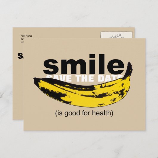 Carte Postale Faire-part Smile Save the Date 65th Birthday Postcard (Devant / Derrière)
