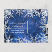 Carte Postale Faire-part Snowflakes Blue Holiday Party Enregistrer la date (Dos)