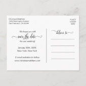Carte Postale Faire-part Snowflakes hiver neige Mariage ÉCONOMISER LA DATE (Dos)