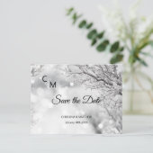 Carte Postale Faire-part Snowflakes hiver neige Mariage ÉCONOMISER LA DATE (Debout devant)