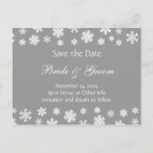 Carte Postale Faire-part Snowflakes personnalisés Enregistrer la date (Devant)