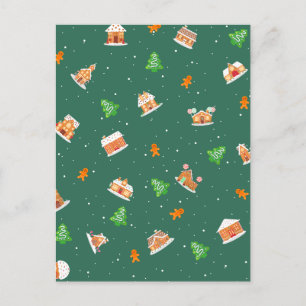 Carte Postale Faire-part Snowy Winter Gingerbread Maison Cookies
