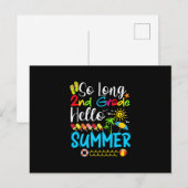 Carte Postale Faire-part So Long 2nd Grade Hello Summer Last Day Of School. (Devant / Derrière)