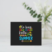 Carte Postale Faire-part So Long 2nd Grade Hello Summer Last Day Of School. (Debout devant)