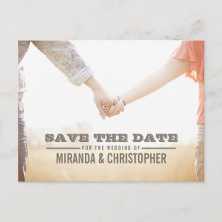 Carte Postale Faire-part Soft Modern Wedding Enregistrer la Date Photo Cart
