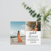 Carte Postale Faire-part Soignée de graduation de script élégant | Réservez (Debout devant)