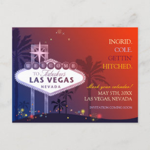 Carte Postale Faire-part Soirée Las Vegas Mariage Enregistrer la date