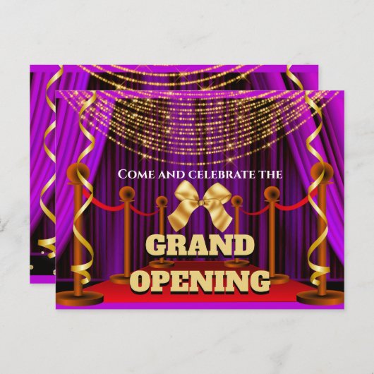 Carte Postale Faire-part Soirée VIP d'ouverture officielle en grande pompe (Devant / Derrière)