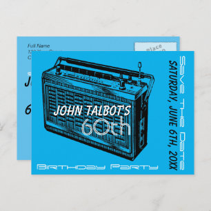 Carte Postale Faire-part Soixantième économies de fête d'anniversaire de