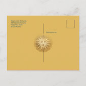 Carte Postale Faire-part Soleil Céleste Turquoise Paillettes Or Enregistrer (Dos)