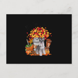Carte Postale Faire-part son chien de schnauzer d'automne halloween thanksg