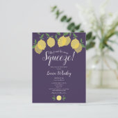 Carte Postale Faire-part Son principal Squeeze Lemons Purple Fête des marié (Debout devant)