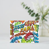 Carte Postale Faire-part Sons d'art pop de bande dessinée rétro amusants (Debout devant)