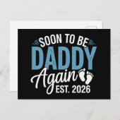 Carte Postale Faire-part Soon to be Daddy Again Est 2026 Dad Baby Announce (Devant / Derrière)