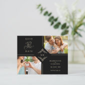 Carte Postale Faire-part Sophisticated Flourish Wedding Initials Ornamental (Debout devant)
