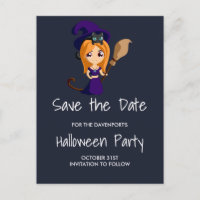 Sorcière Mignonne au Chapeau Violet Halloween Enre