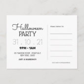 Carte Postale Faire-part Sorcières Casquette & Web, Halloween Party Invitat (Dos)