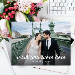 Carte Postale Faire-part Souhaitez-Vous Être Ici Elopement/Mariage Mise À J