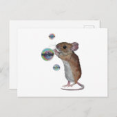 Carte Postale Faire-part Souris et bulles (Devant / Derrière)