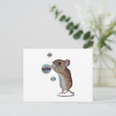 Carte Postale Faire-part Souris et bulles (Debout devant)