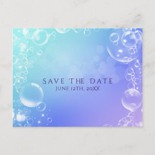 Carte Postale Faire-part Sous l'eau bulles enchantées enregistrer la date