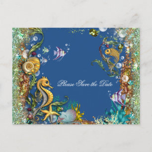 Carte Postale Faire-part Sous l'eau Enregistrez la date