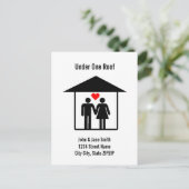 Carte Postale Faire-part Sous un seul toit (Debout devant)