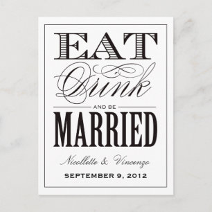 CARTE POSTALE FAIRE-PART SOYEZ DES ÉCONOMIES MARIÉES DE %PIPE% LE