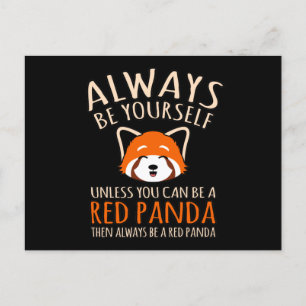 Carte Postale Faire-part Soyez Toujours Un Panda Rouge Cute Animaux Pandas 