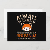 Carte Postale Faire-part Soyez Toujours Un Panda Rouge Cute Animaux Pandas  (Devant / Derrière)