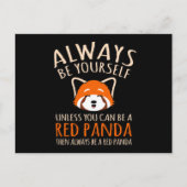Carte Postale Faire-part Soyez Toujours Un Panda Rouge Cute Animaux Pandas  (Devant)