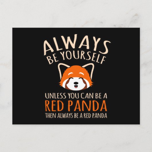 Carte Postale Faire-part Soyez Toujours Un Panda Rouge Cute Animaux Pandas  (Devant)