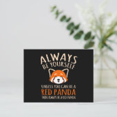 Carte Postale Faire-part Soyez Toujours Un Panda Rouge Cute Animaux Pandas  (Debout devant)