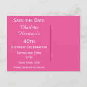 Carte Postale Faire-part Sparkly Stiletto Heel 40e anniversaire Enregistrer (Dos)